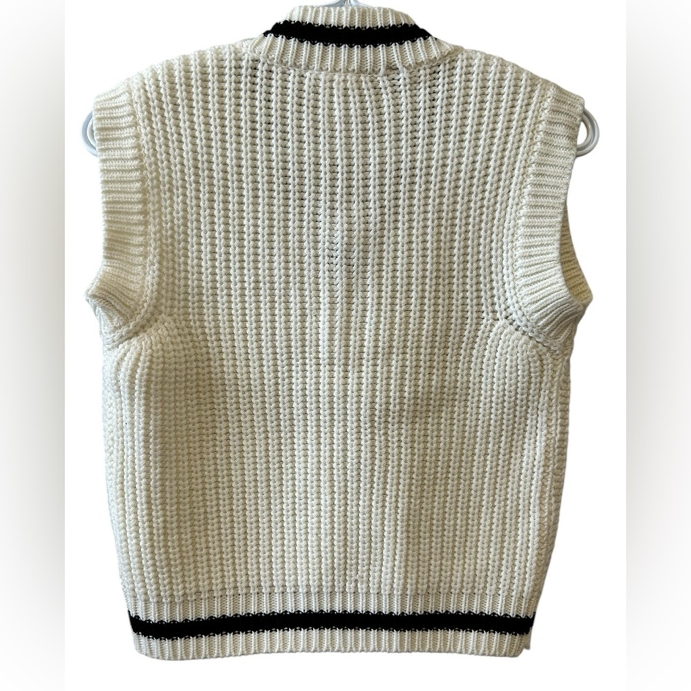 Zara Cream Knit Vest with Black Trim - Picture 3 of 3